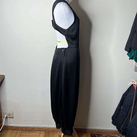 Zara Black Satin Open Back Jumpsuit - Picture 7 of 9